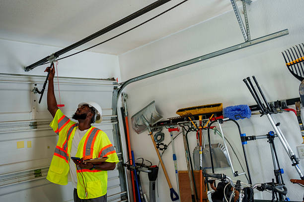Professional Garage Door Panel Replacement technician working in Randolph AFB, TX